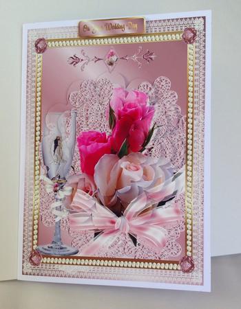 Roses and Champagne Flower Shape Pyramage by Jennifer Archer