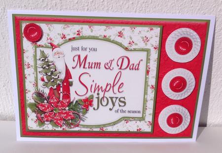 Mum & Dad Simple Joys of the Season Tent Fold Card Front by Jennifer Archer