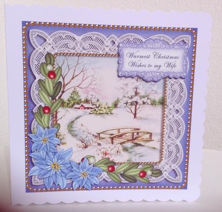 Blue Sscene Warmest Wife 8in Sentiment Topper by Jennifer Archer