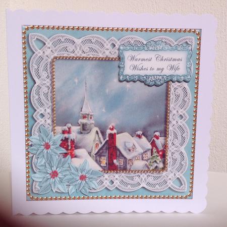 Blue Rooftops Warmest Wife 8in Sentiment Topper by Jennifer Archer