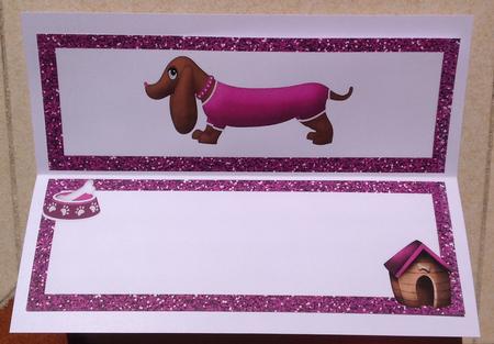 Cute Sausage Dog in Pink Dl Insert by Jennifer Archer