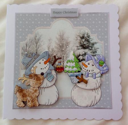 Snowman and the Reindeer 7x7 Card Mini Kit by Jennifer Archer