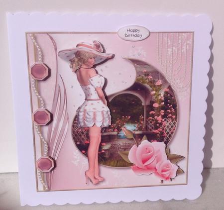 Rose Garden Beauty Card Topper by Jennifer Archer