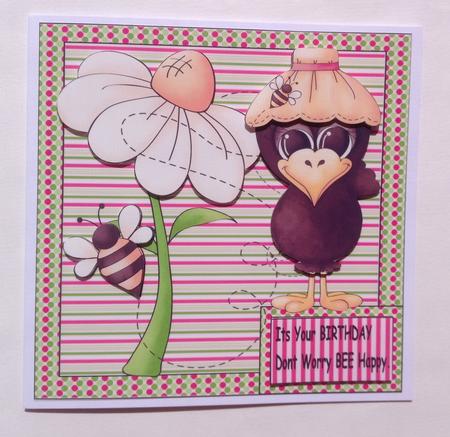 Bee Happy Card Front 1 by Jennifer Archer