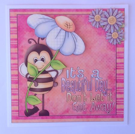 Pink Its a Beautiful Day Card Front by Jennifer Archer
