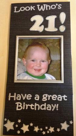Add a Photo 21st Birthday Card with Easy Fold Frame Featured Gallery Photo