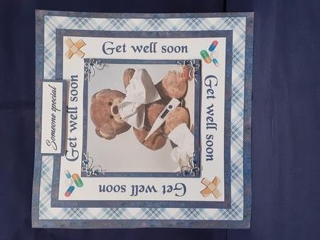 SC Get well Teddy (Blue) by Jenny Caldwell