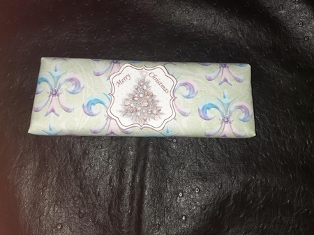 A4 Paper Pastel Fleur de Lys on Green Background by Jenny Caldwell