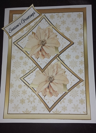 Two squares Gold Poinsettias by Jenny Caldwell