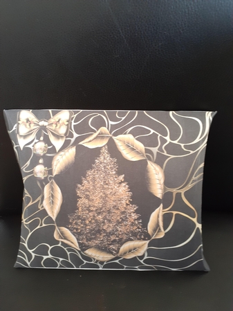 Gold & Black Christmas Pillow Gift Box 1 by Jenny Caldwell