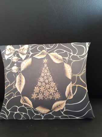 Gold & Black Christmas Pillow Gift Box 2 by Jenny Caldwell