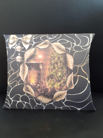 Gold & Black Christmas Pillow Gift Box 3 by Jenny Caldwell