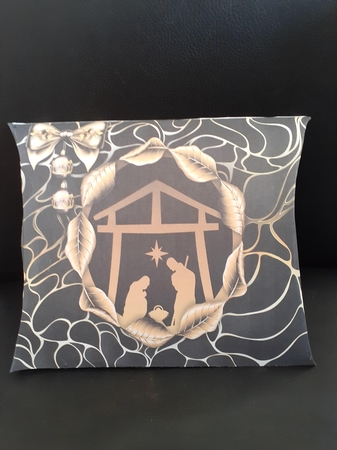Gold & Black Christmas Pillow Gift Box 4 by Jenny Caldwell