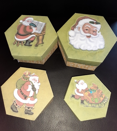 Nesting Boxes Christmas 4 Set of 4 by Jenny Caldwell