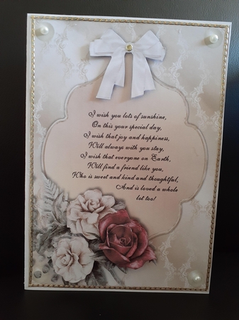 Ivory And Roses Friend Card Front by Jenny Caldwell