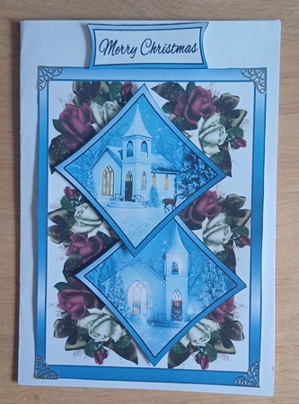 Two squares Winter Churches by Jenny Caldwell