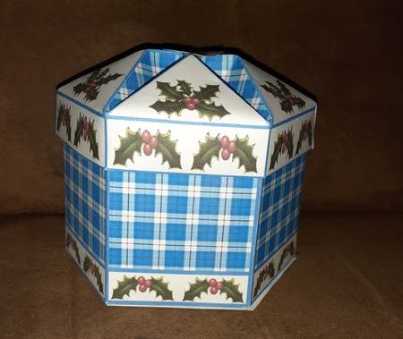 FTBM Blue tartan with holly by Jenny Caldwell