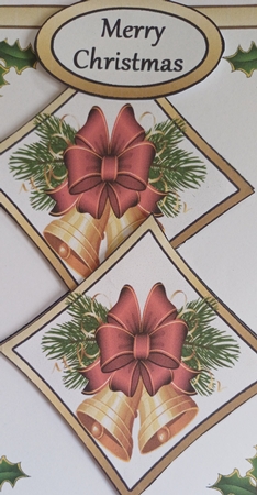 Two squares Bells & holly by Jenny Caldwell