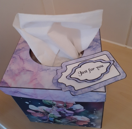 Tissue box cover Sweet peas2 by Jenny Caldwell