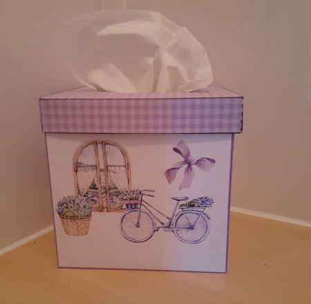 Tissue box cover Lavender by Jenny Caldwell