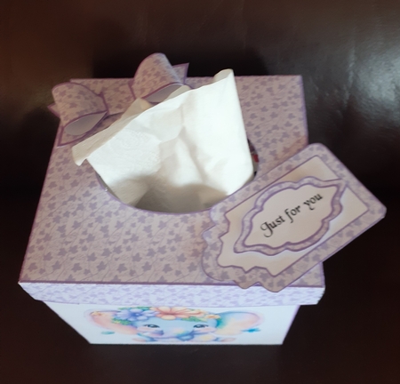 Tissue box cover Baby elephants by Jenny Caldwell
