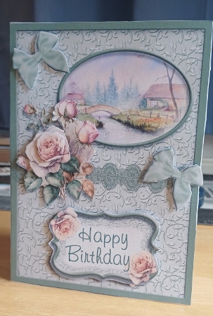 Dream Rose 5x7 Mothers Day or Birthday Card Topper by Jenny Caldwell