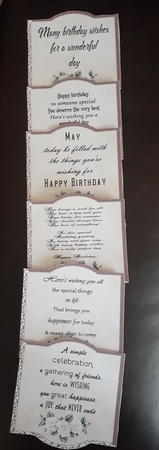 6 Rose Birthday sentiment toppers by Jenny Caldwell