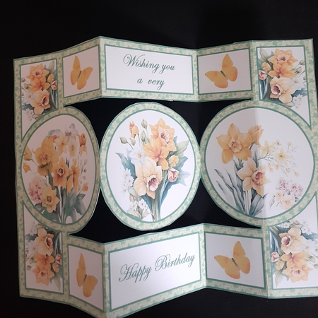 Circle shutter Daffodils Birthday by Jenny Caldwell