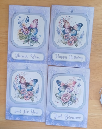c6(aprox) Blue butterfly notelet by Jenny Caldwell