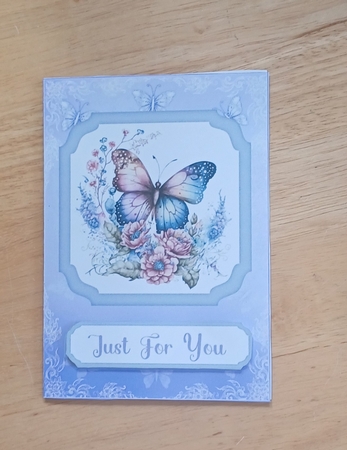 c6(aprox) Blue butterfly notelet by Jenny Caldwell