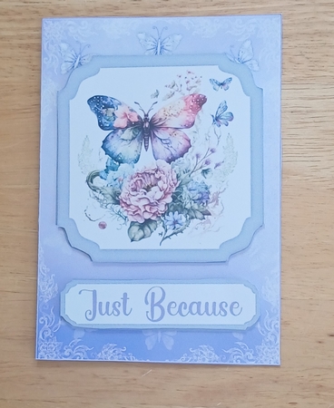 c6(aprox) Blue butterfly notelet by Jenny Caldwell