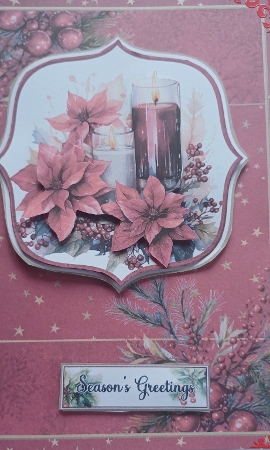 A5 Candles & Holly 5 Card Front, Toppers, Decoupage & Sentiments by Jenny Caldwell