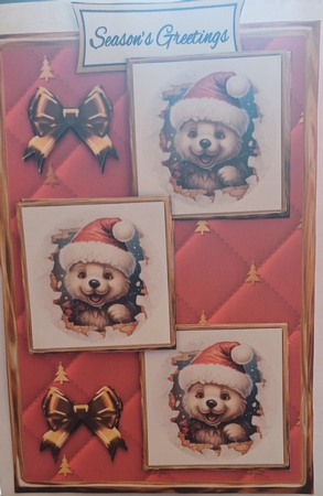Beary Christmas Three Square Quick Card by Jenny Caldwell
