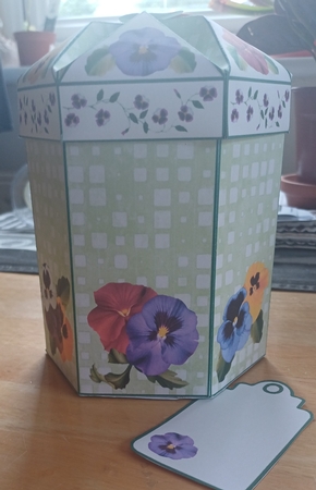 Fancy top box (tall) Pansies by Jenny Caldwell