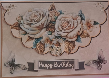 Champagne Rose Envelope Card by Jenny Caldwell