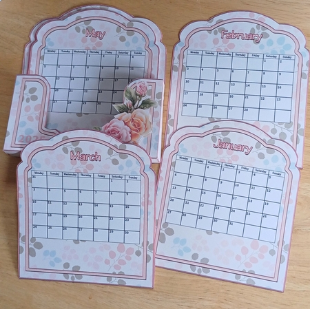 Peach Roses Desktop Calendar 2025 by Jenny Caldwell