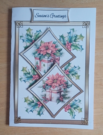 Two squares Poinsettia gift boxes by Jenny Caldwell