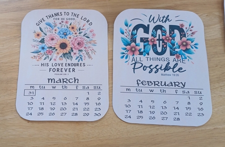 CHRISTIAN BIBLICAL INSPIRATION 2025 EASEL CALENDAR by Jenny Caldwell
