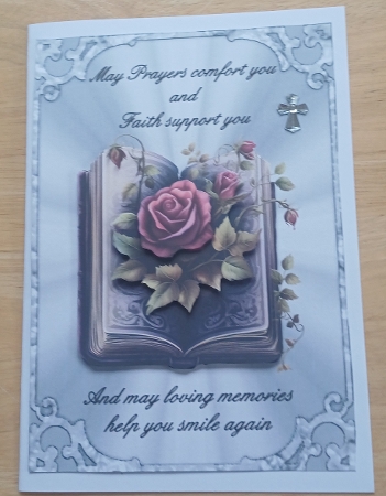 Floral Sympathy 2 - A5 card front with decoupage   by Jenny Caldwell