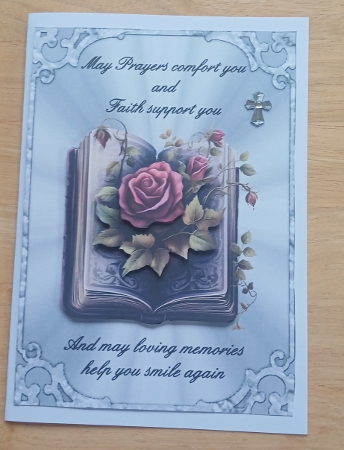 Floral Sympathy 2 - A5 card front with decoupage   by Jenny Caldwell