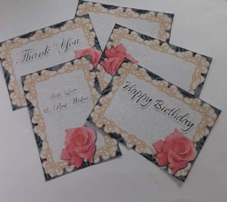 Mini Floral Toppers with Rose Set 3 by Jenny Caldwell