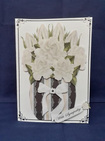 White Roses in a Vase Sympathy by Jenny Caldwell