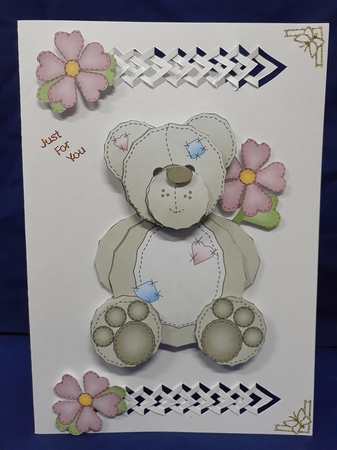 Teddy Flowers Decoupage by Jenny Caldwell