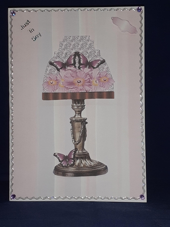 Lamp Card Blossoms and Butterflies by Jenny Caldwell