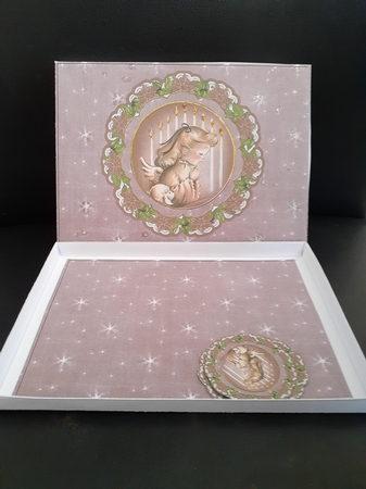 Pray Girl1 Christmas Ddoily 7x5in Presentation Box Mini Kit by Jenny Caldwell