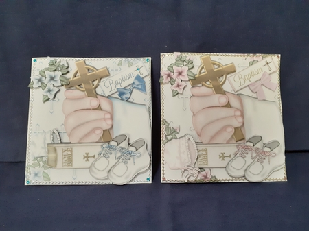 Hand with Cross and Bible for Baby Boy Christening 8x8 Kit by Jenny Caldwell