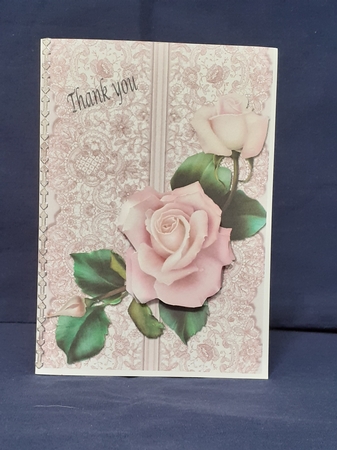 Roses on Lace - Pale Pink on Pink by Jenny Caldwell