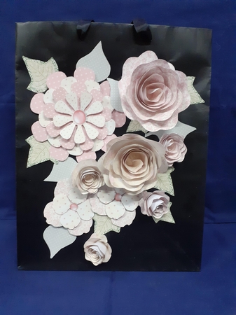 Shabby Chic Blooms & Foliage - Pink & Duck Egg by Jenny Caldwell