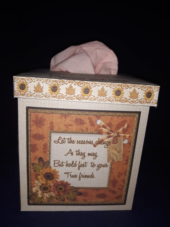 True Friends Kleenex Box Cover Holder Autumn by Jenny Caldwell