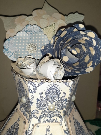Shabby Chic Blooms & Foliage - Blue & Cream by Jenny Caldwell